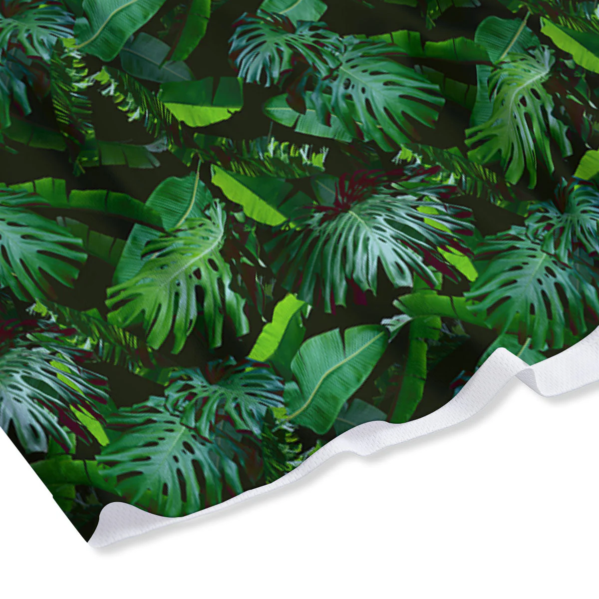 Banana Palm Leaf Green Tropical Print Mesh Shorts - Image 4