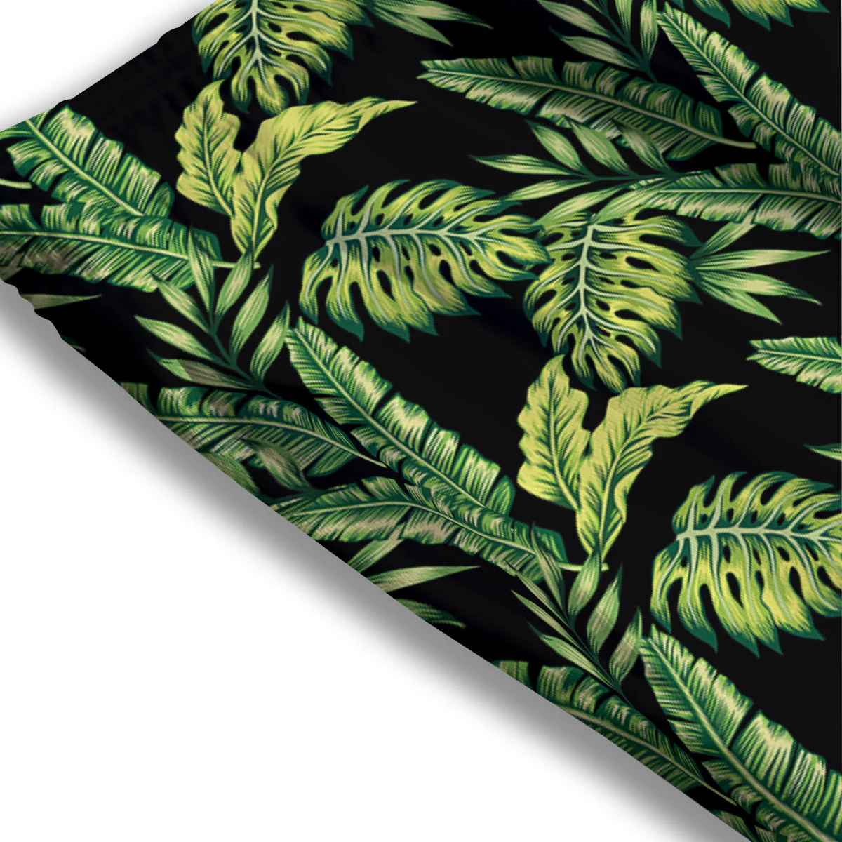 Banana Palm Leaf Print Pattern Mesh Shorts - Image 3