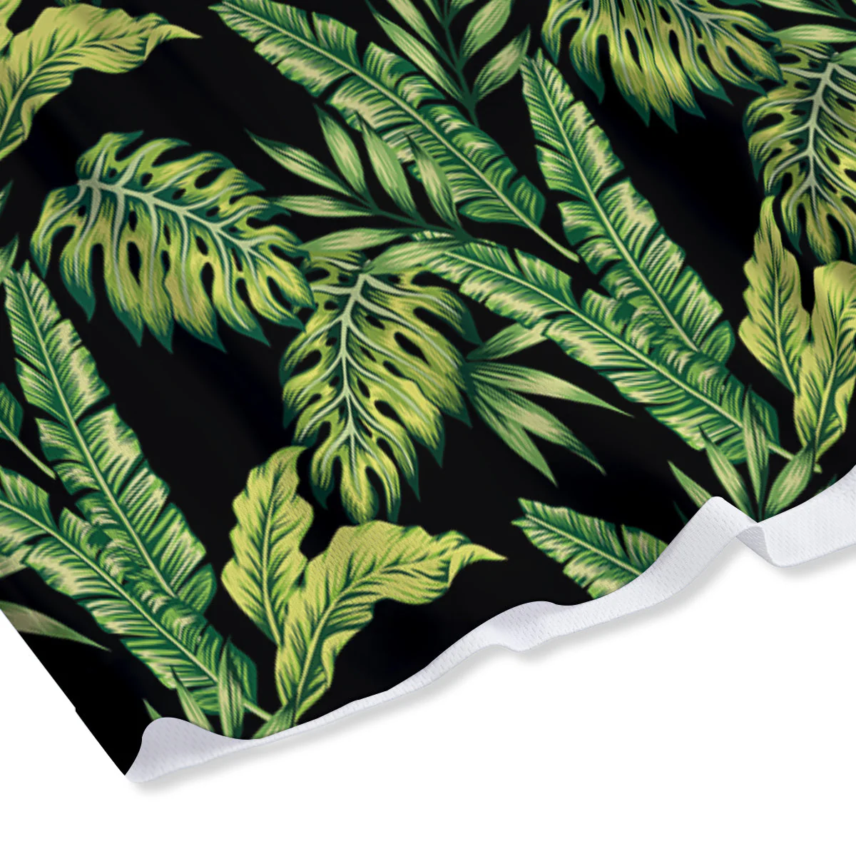 Banana Palm Leaf Print Pattern Mesh Shorts - Image 4