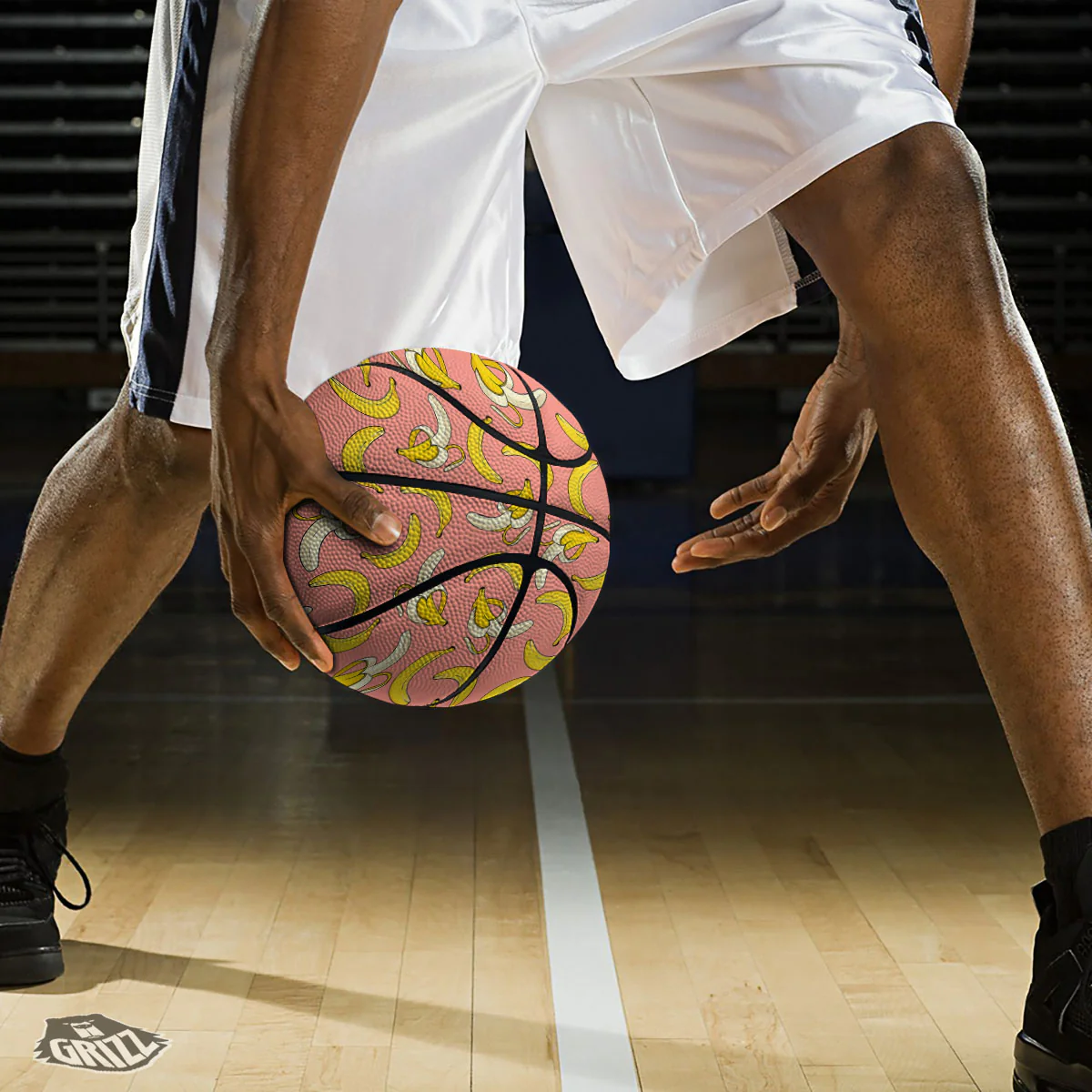 Banana Pink Print Pattern Basketball - Image 3
