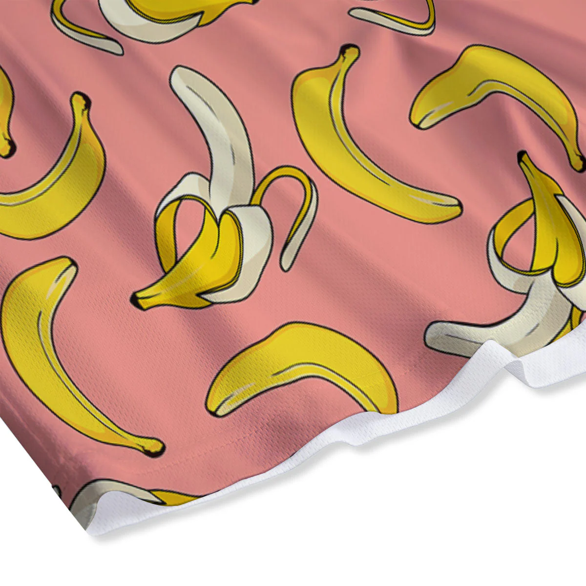 Banana Pink Print Pattern Mesh Shorts - Image 4