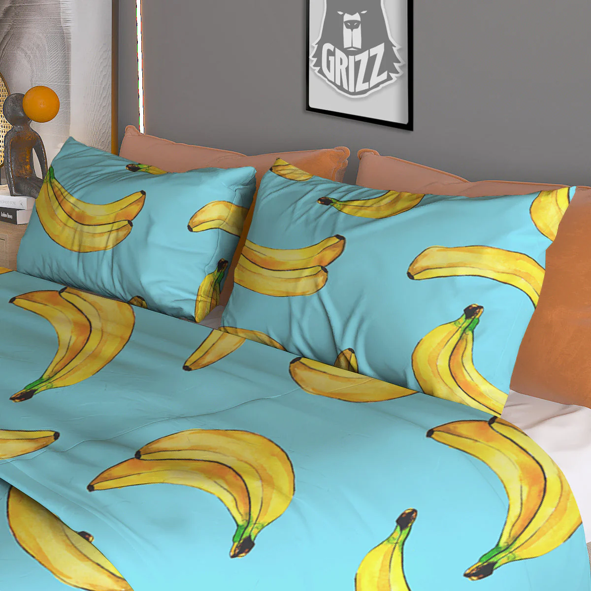 Banana Watercolor Print Pattern Duvet Cover Bedding Set - Image 3