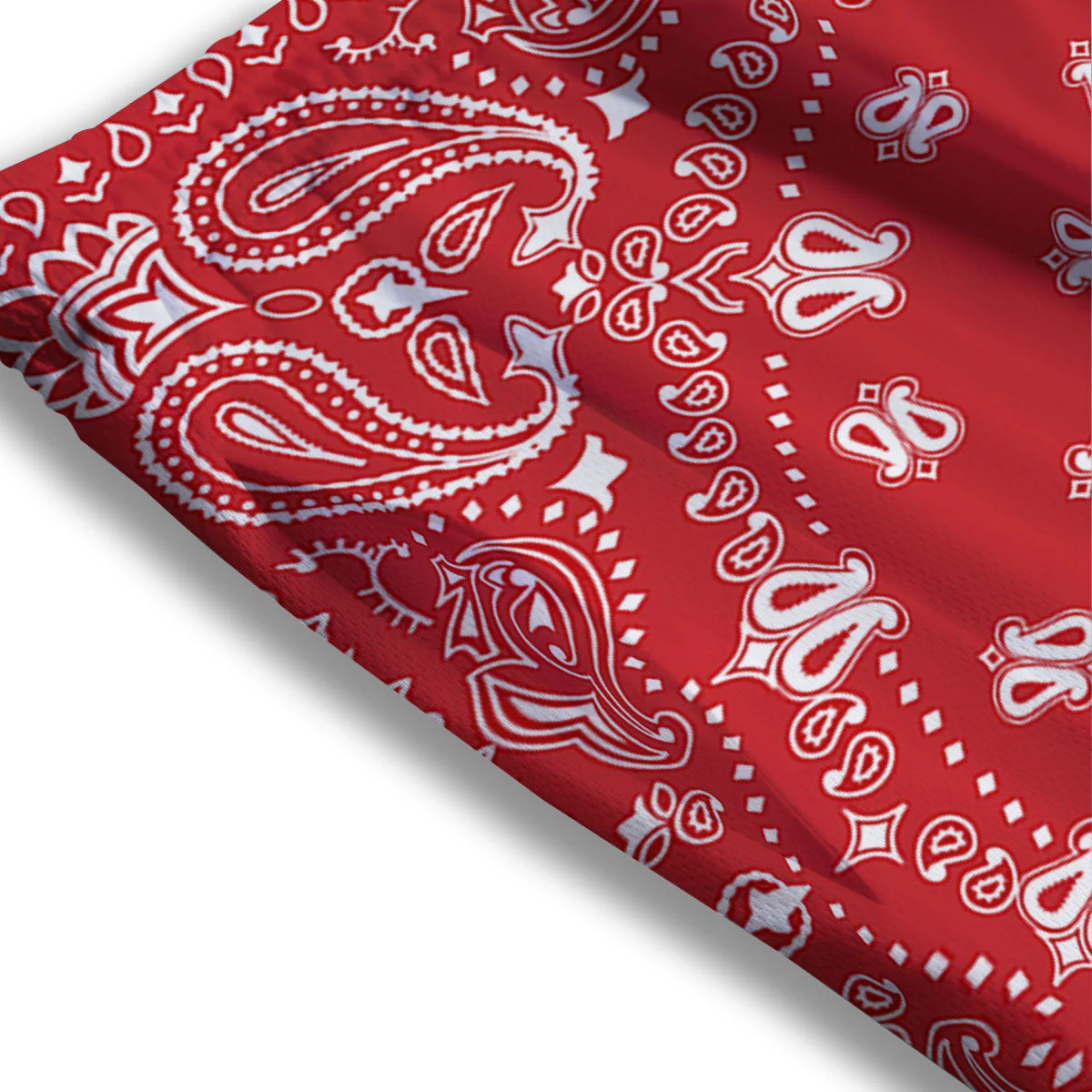 Bandana Red Paisley Print Mesh Shorts - Image 3