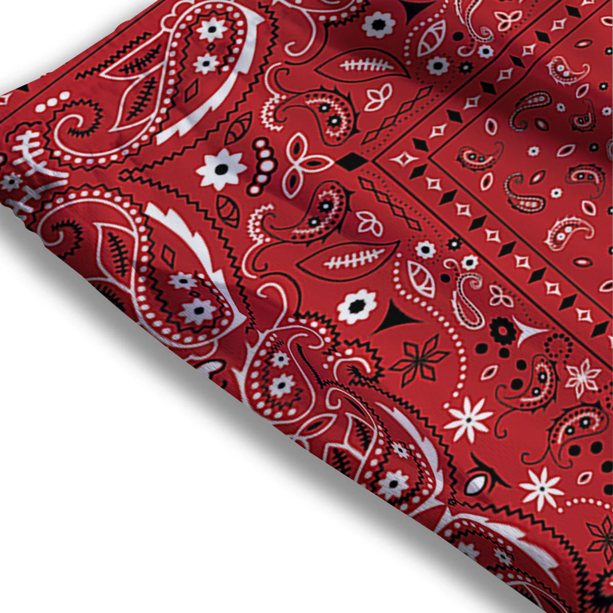 Bandana Red Paisley Print Pattern Mesh Shorts - Image 3