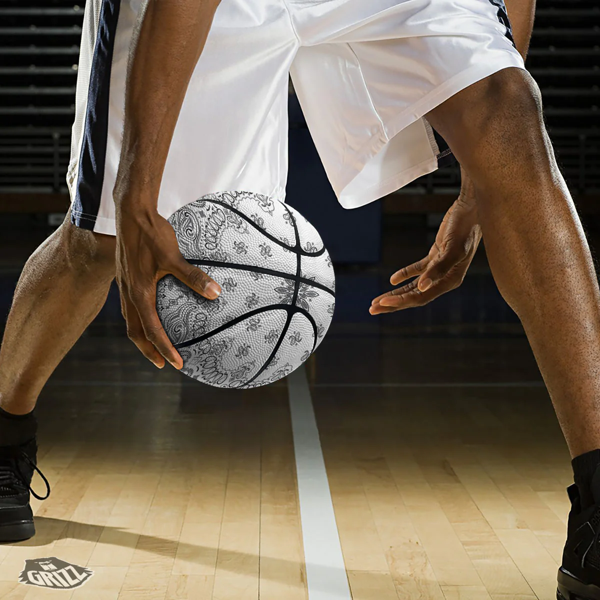 Bandana White And Black Print Basketball - Image 3