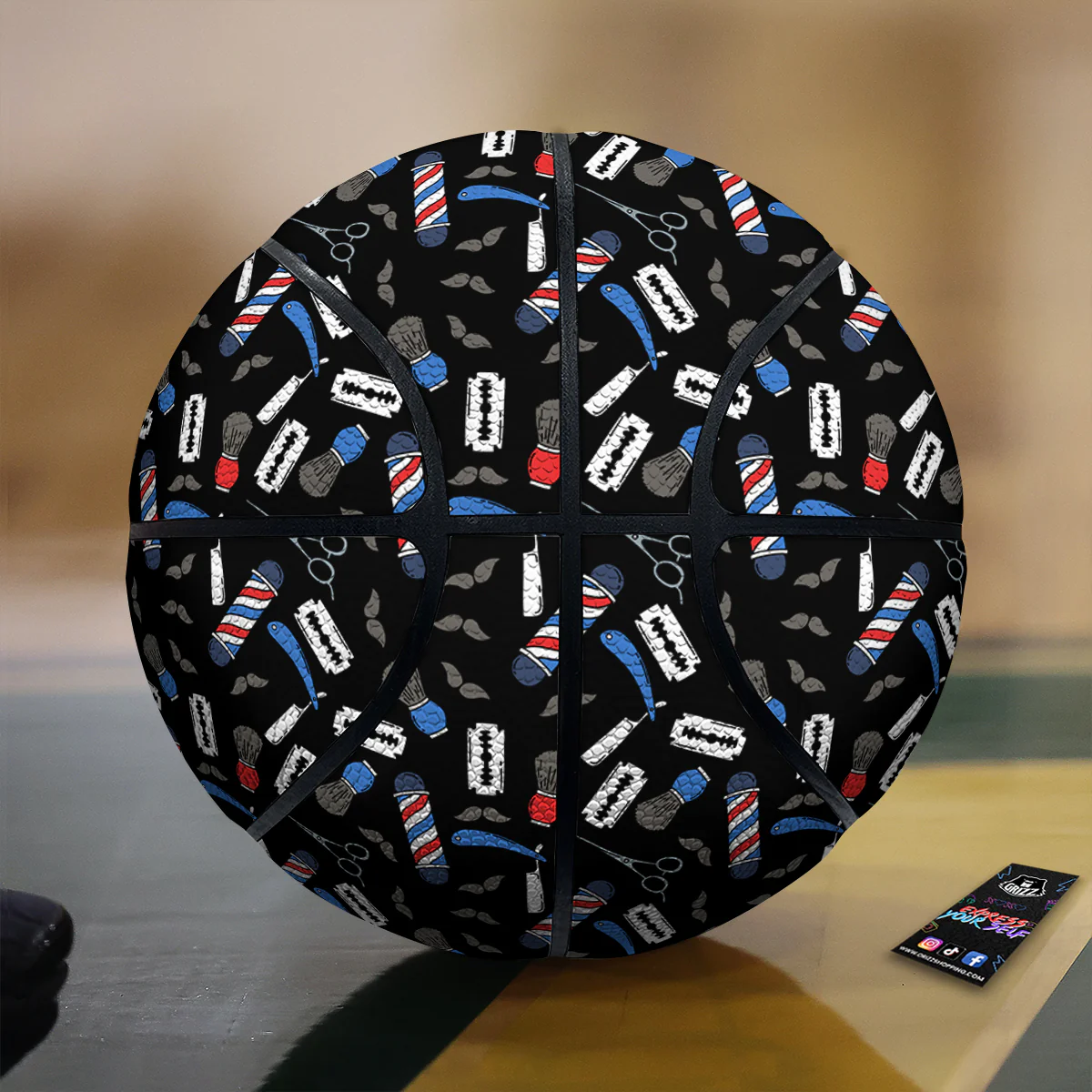 Barber Equipment Print Pattern Basketball