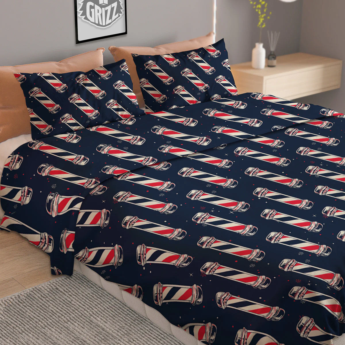 Barber Pole Print Pattern Duvet Cover Bedding Set - Image 2