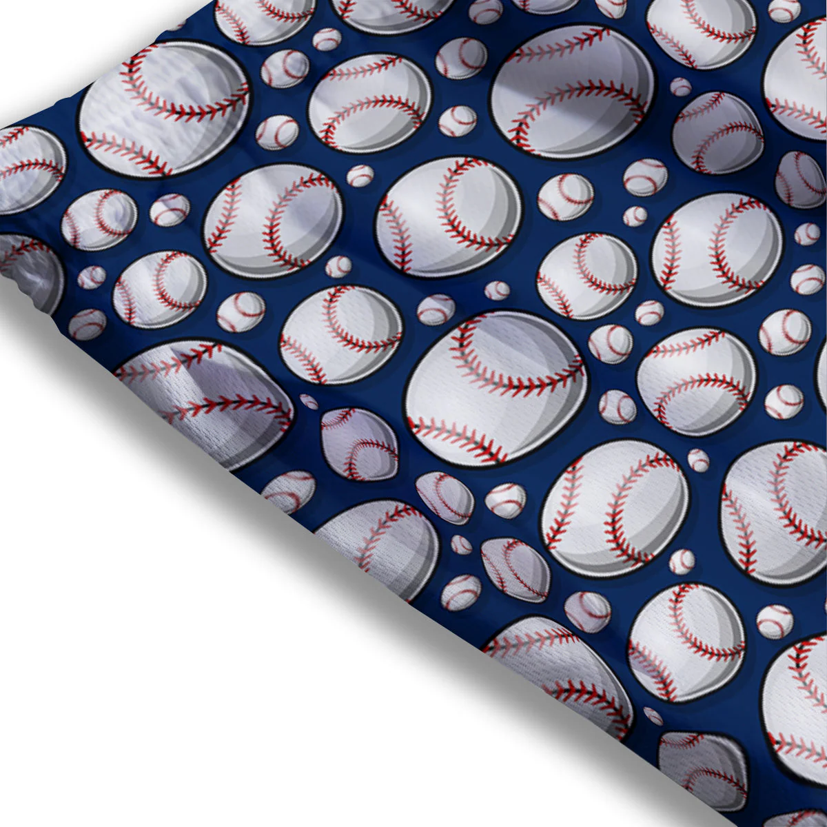 Baseballs Print Pattern Mesh Shorts - Image 3