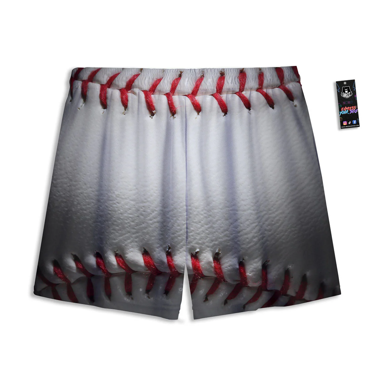 Baseballs Texture Print Mesh Shorts - Image 2