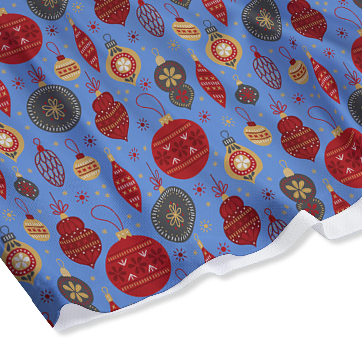 Baubles Christmas Print Pattern Mesh Shorts - Image 4