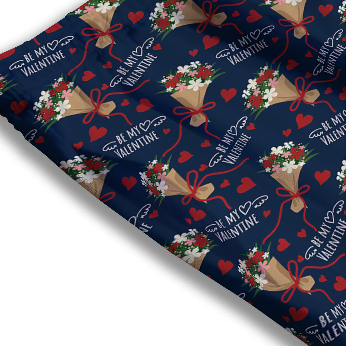 Be My Valentine Floral Print Pattern Mesh Shorts - Image 3