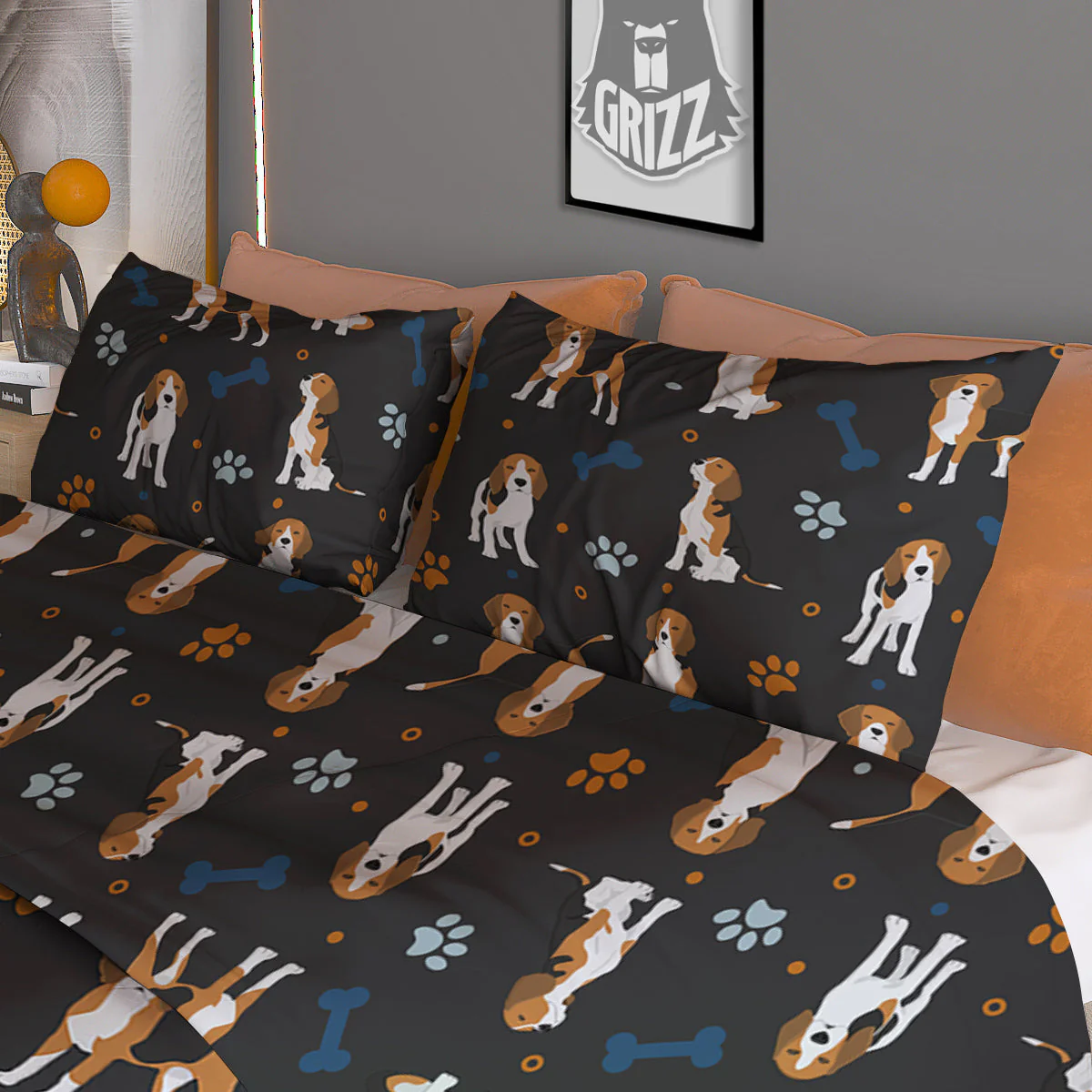 Beagle Cute Cartoon Print Pattern Duvet Cover Bedding Set - Image 3