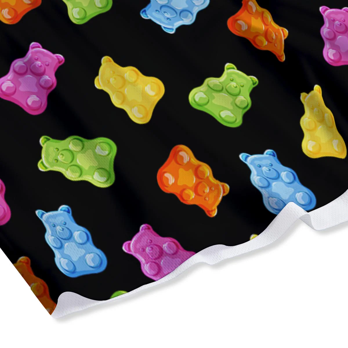 Bear Sweet Gummy Print Pattern Mesh Shorts - Image 4