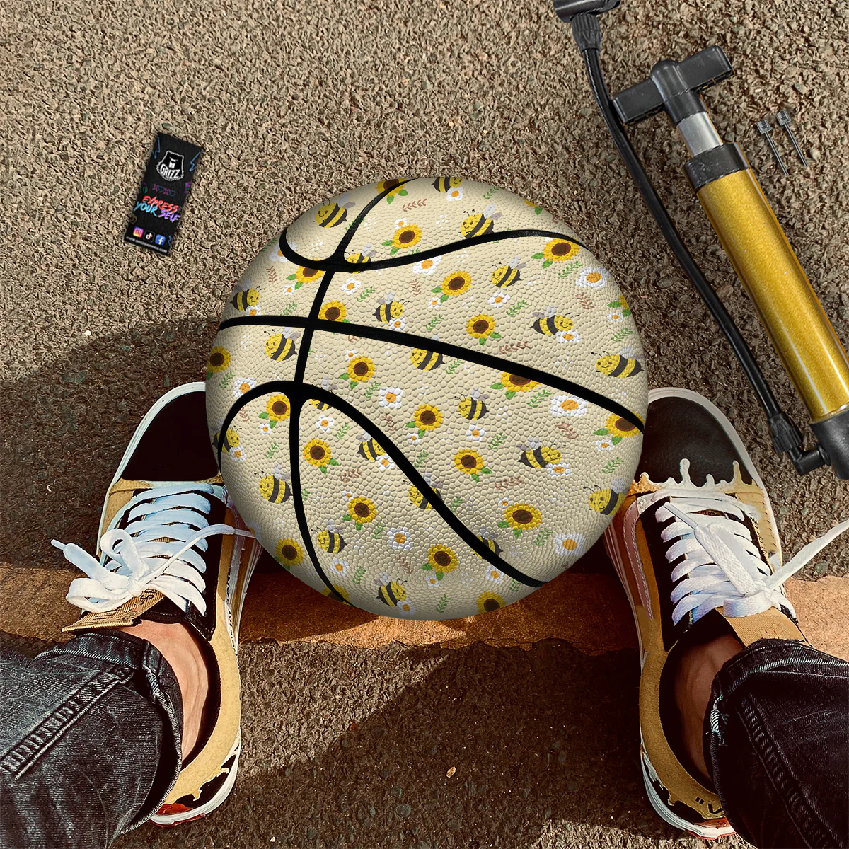 Bee Cute Cartoon Print Pattern Basketball - Image 2