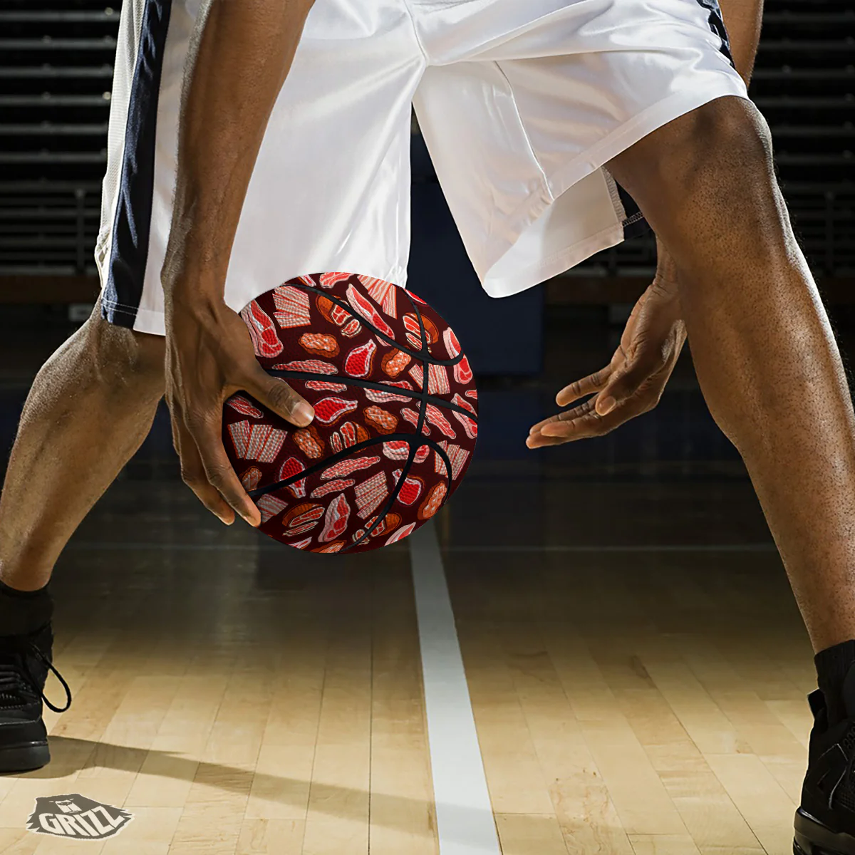 Beef Steaks Print Pattern Basketball - Image 3