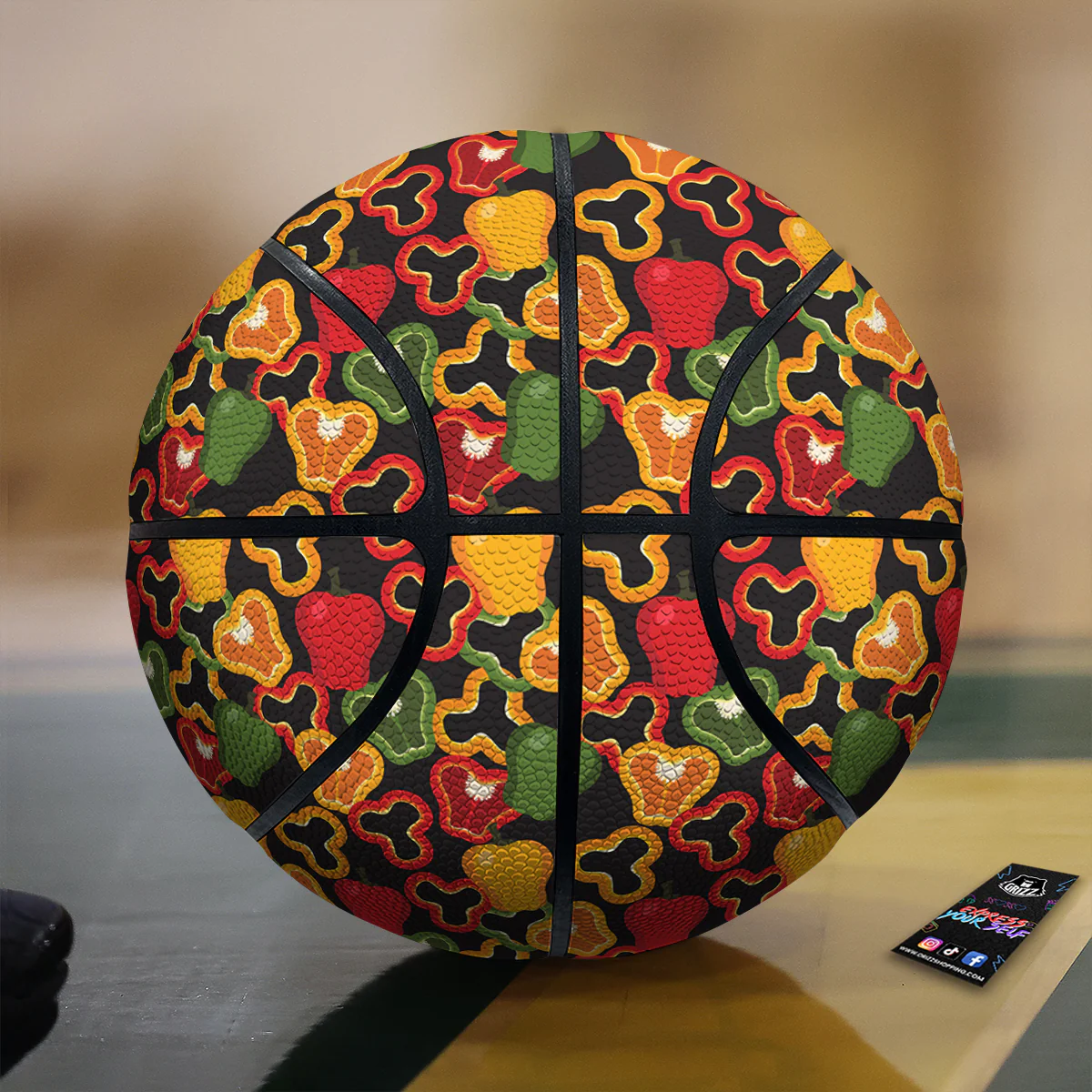 Bell Pepper Black Print Pattern Basketball