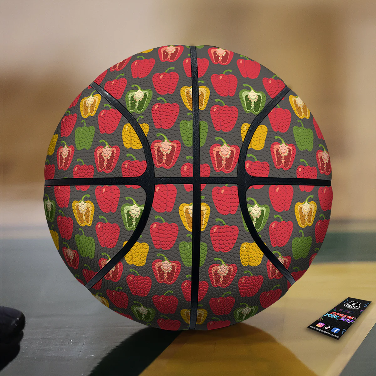 Bell Pepper Vintage Print Pattern Basketball