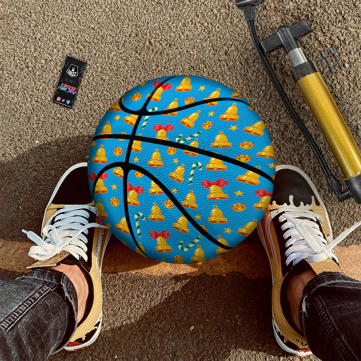 Bells Merry Christmas Print Pattern Basketball - Image 2