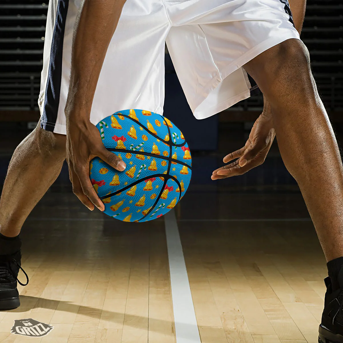 Bells Merry Christmas Print Pattern Basketball - Image 3