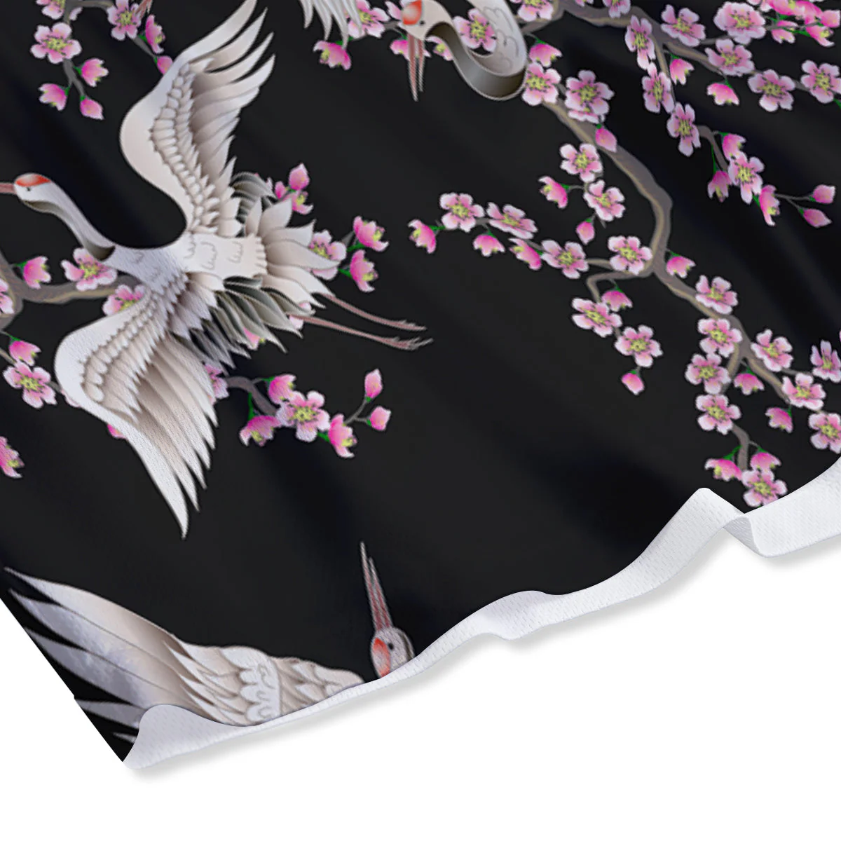 Bird Crane Watercolor Print Pattern Mesh Shorts - Image 4