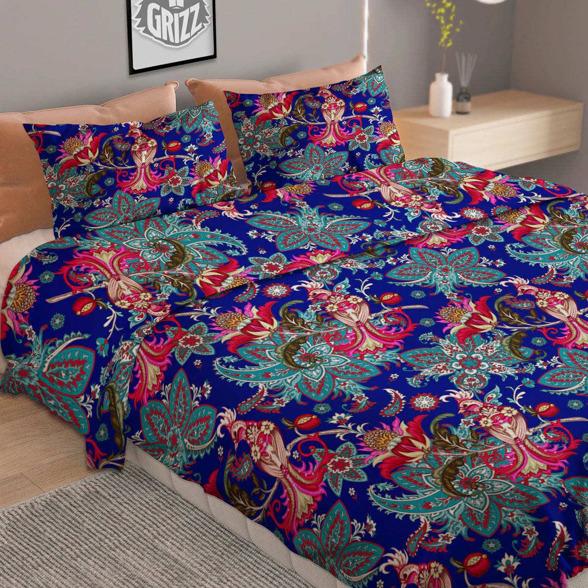 Bird Of Paradise Ethnic Print Pattern Duvet Cover Bedding Set - Image 2