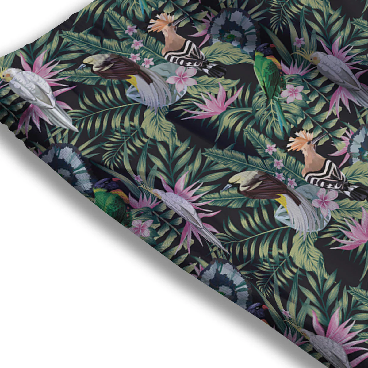 Birds Hawaiian Tropical Print Pattern Mesh Shorts - Image 3