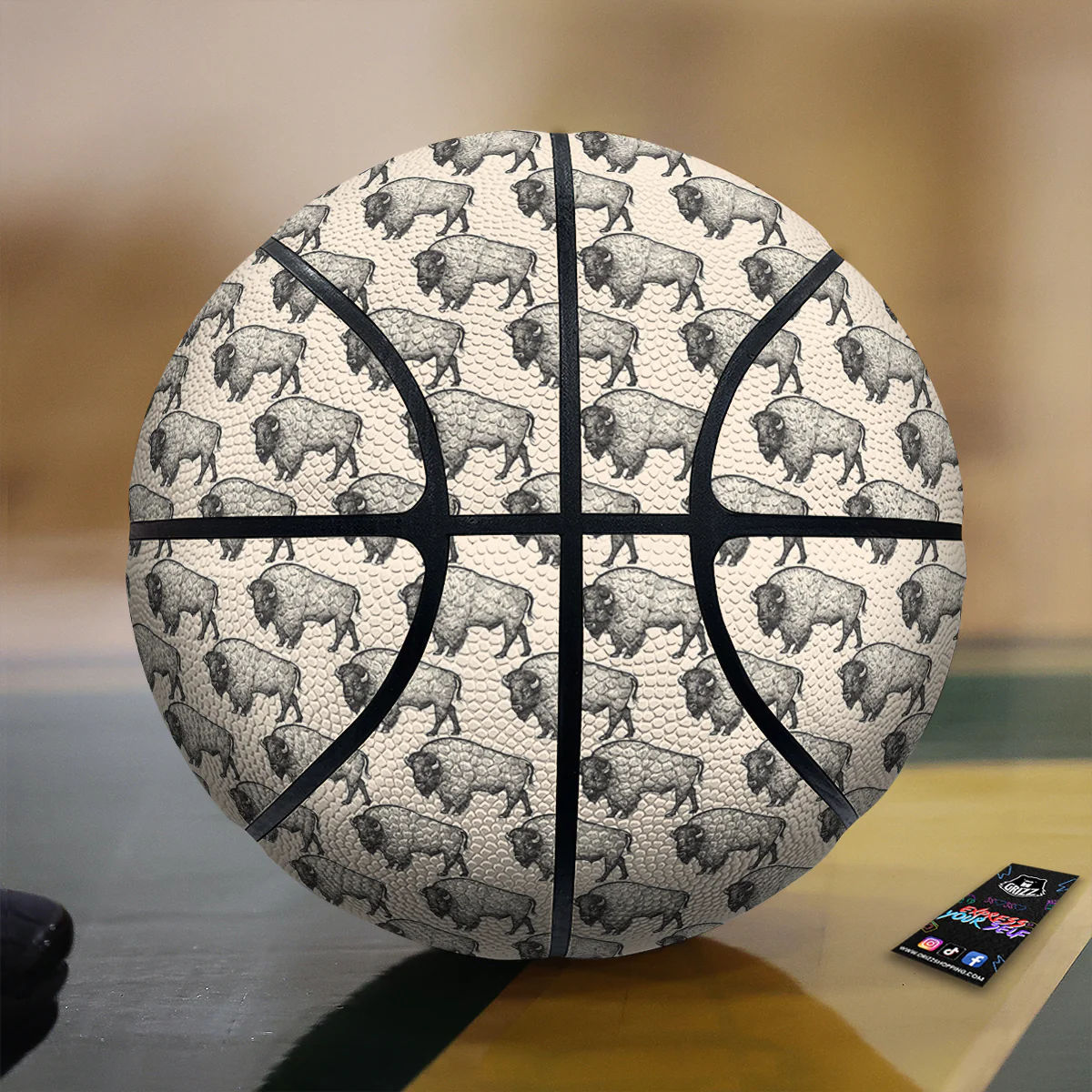 Bison Beige Print Pattern Basketball
