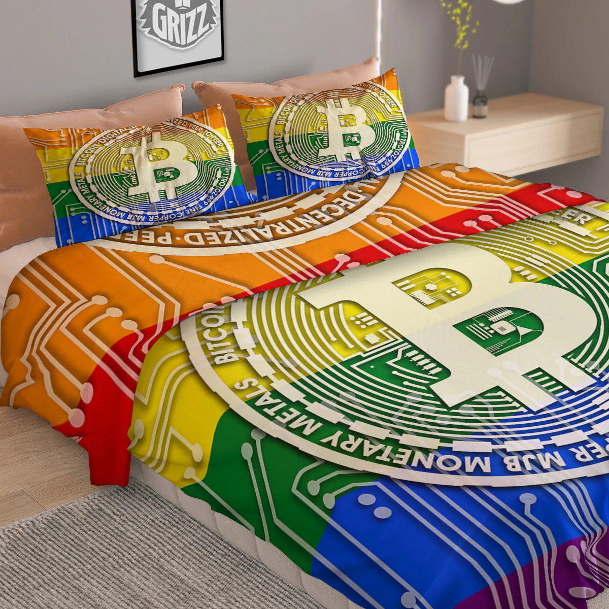 Bitocin LGBT Flag Print Duvet Cover Bedding Set - Image 2