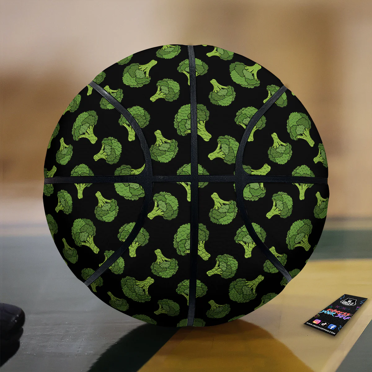 Black And Broccoli Print Pattern Basketball