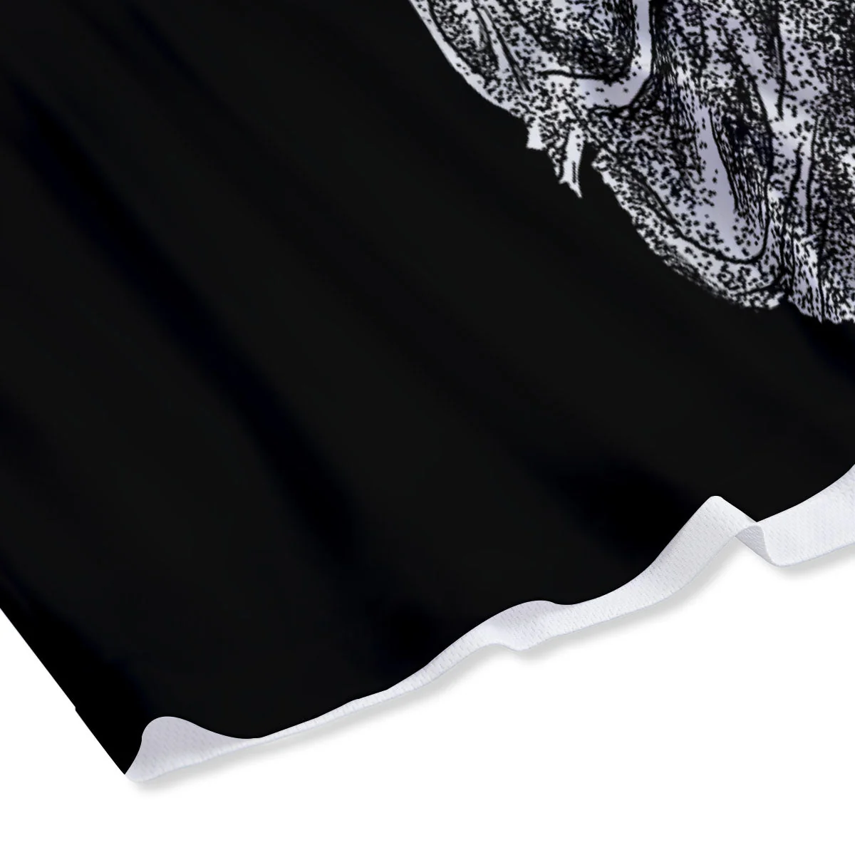 Black And White Demon Goat Print Mesh Shorts - Image 4