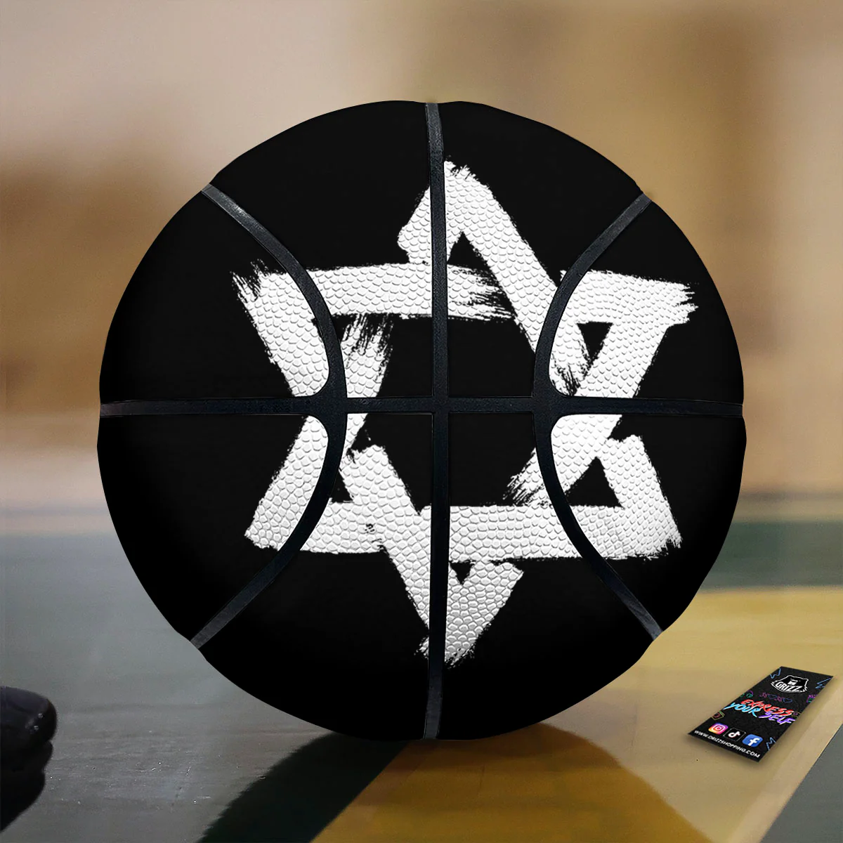 Black And White Star of David Print Basketball