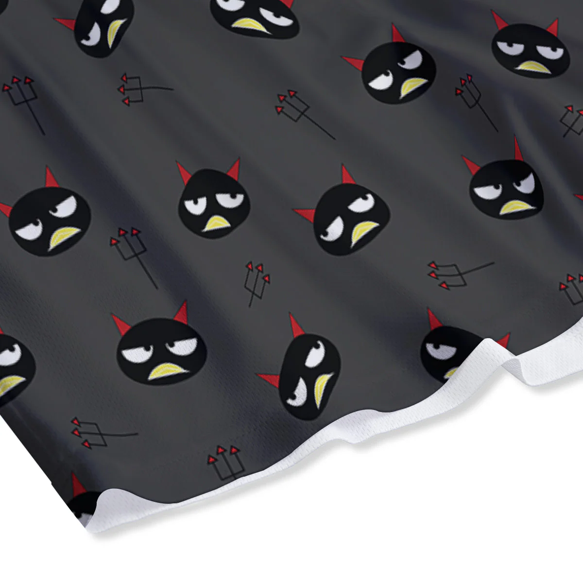 Black Demon Cartoon Print Pattern Mesh Shorts - Image 4
