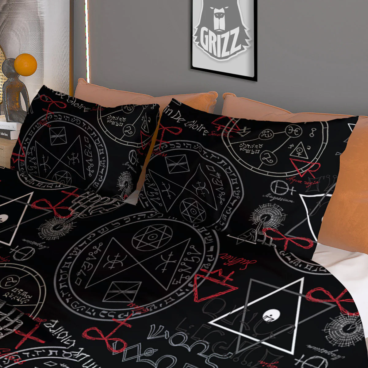 Black Magic Witch Hand Of Glory Print Duvet Cover Bedding Set - Image 3