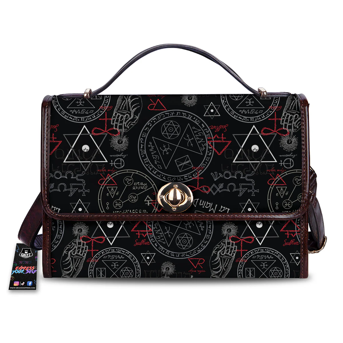 Black Magic Witch Hand Of Glory Print Women's Satchel Bag