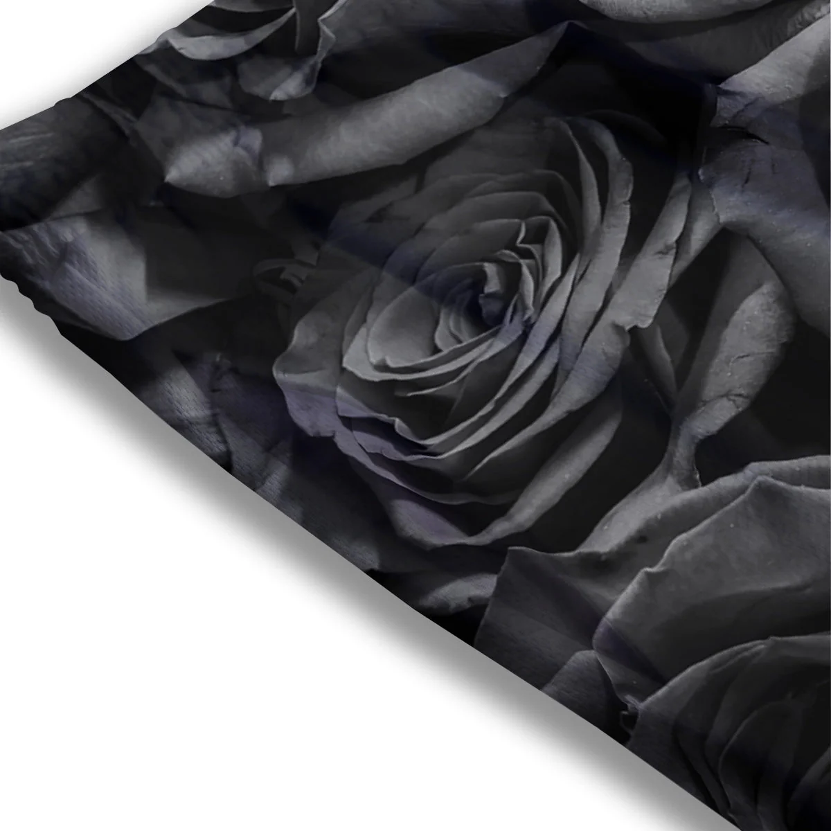 Black Rose Print Mesh Shorts - Image 3