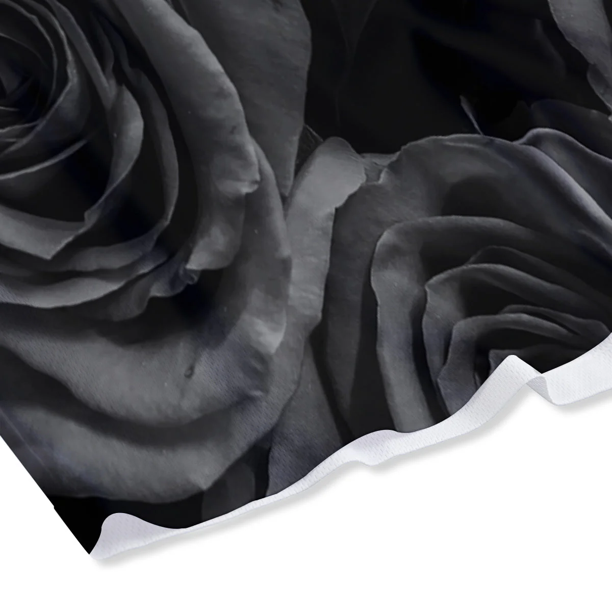 Black Rose Print Mesh Shorts - Image 4