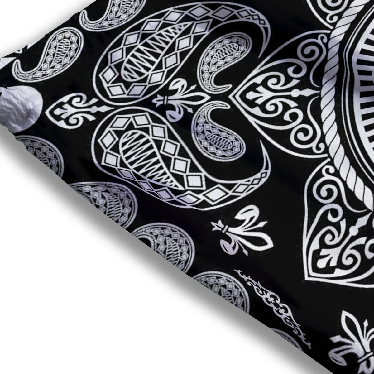 Black Skull Bandana Print Mesh Shorts - Image 3