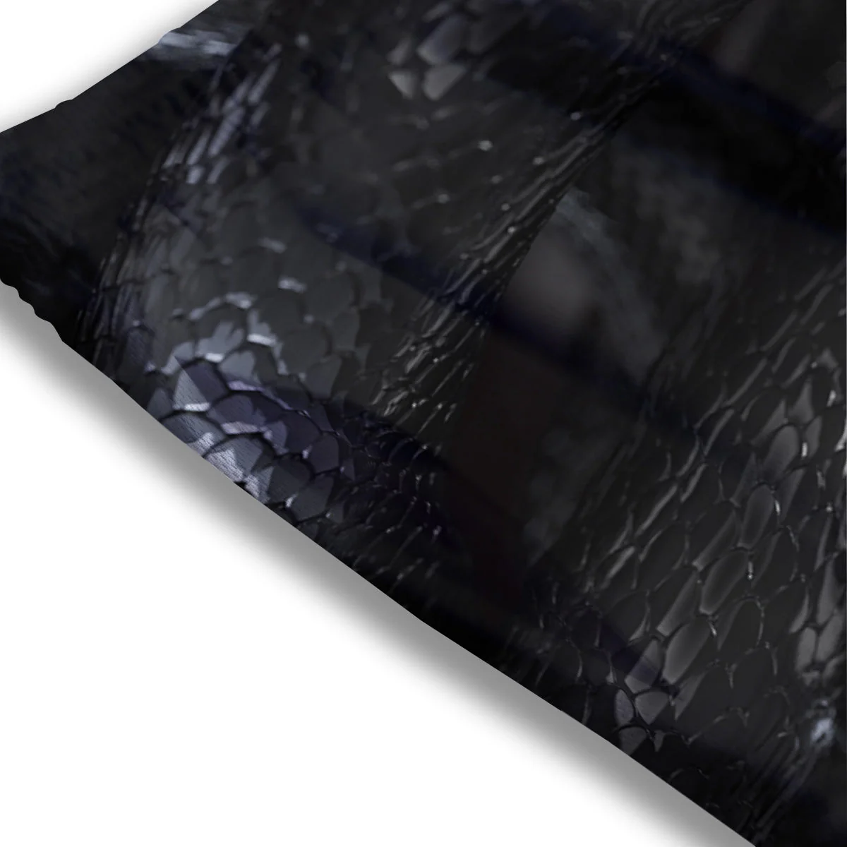 Black Snake Print Mesh Shorts - Image 3