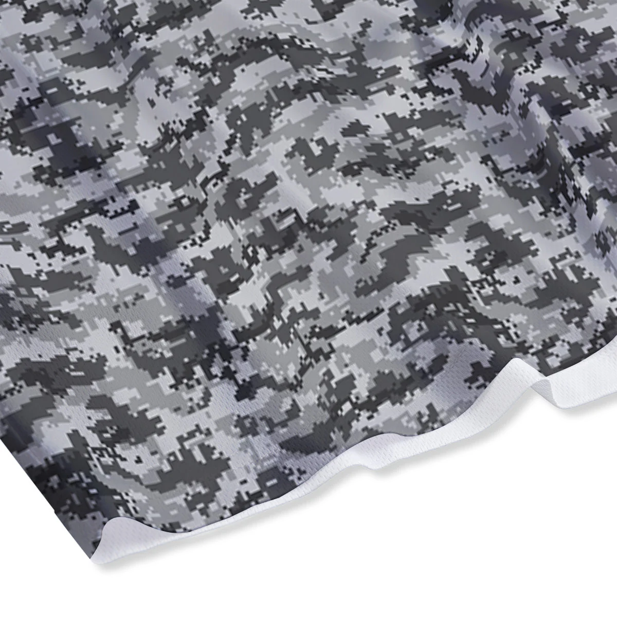 Black White And Grey Digital Camo Print Mesh Shorts - Image 4