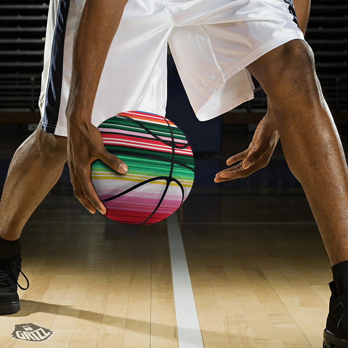 Blanket Mexican Serape Print Pattern Basketball - Image 3