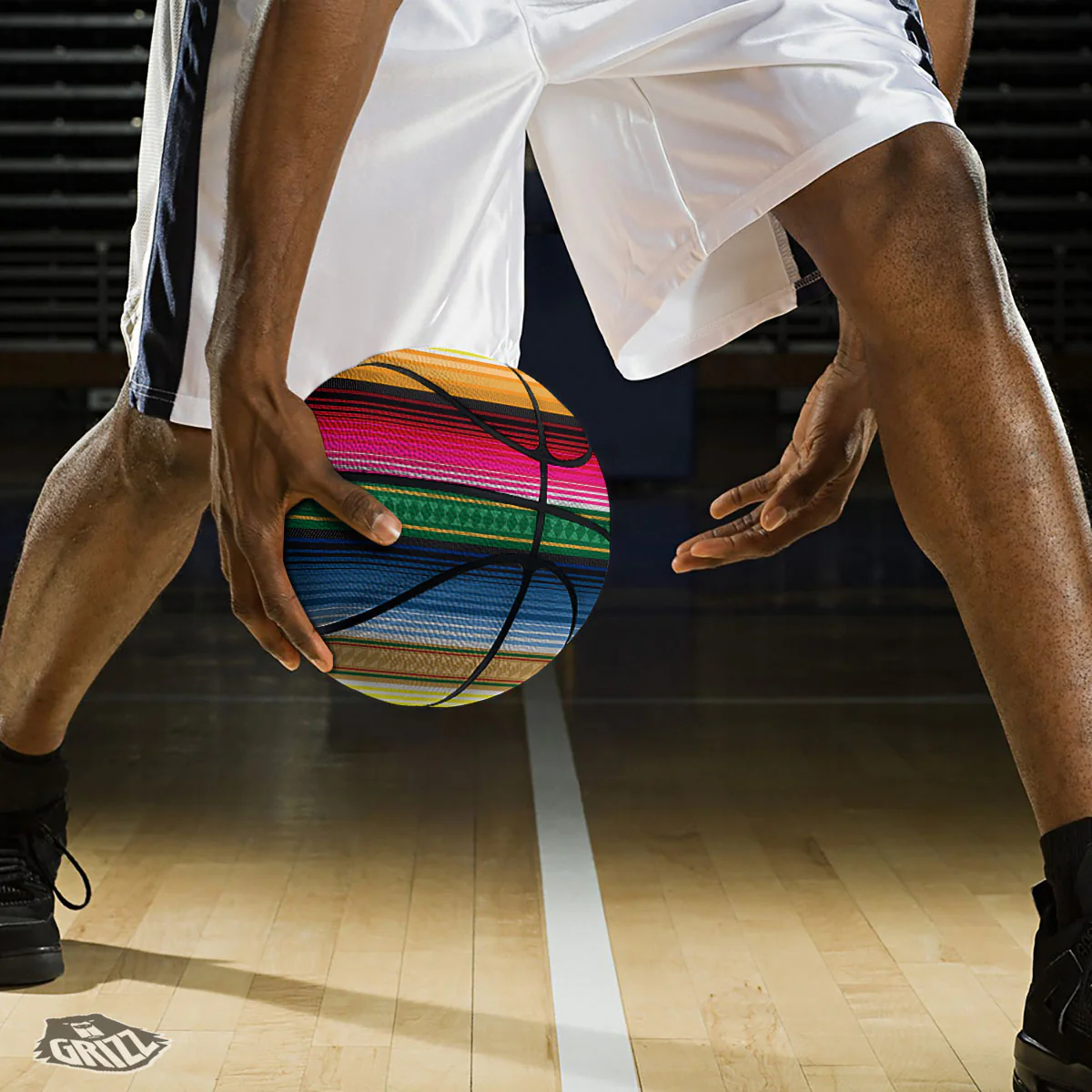 Blanket Mexican Striped Print Pattern Basketball - Image 3