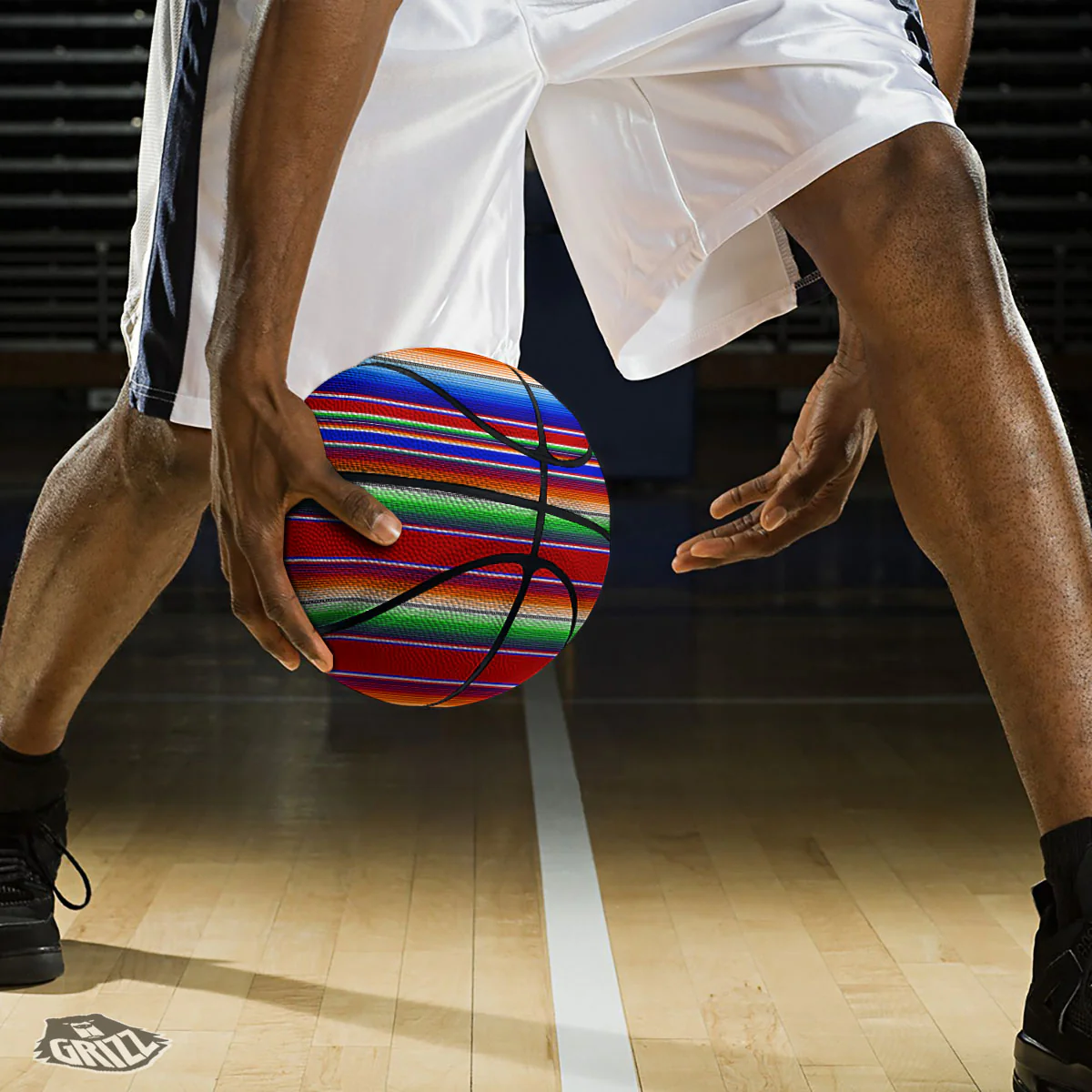 Blanket Stripe Ethnic Mexican Print Basketball - Image 3