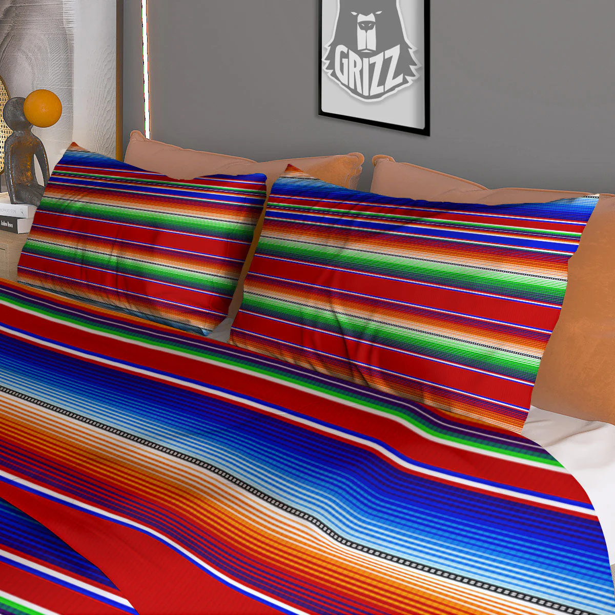 Blanket Stripe Ethnic Mexican Print Duvet Cover Bedding Set - Image 3