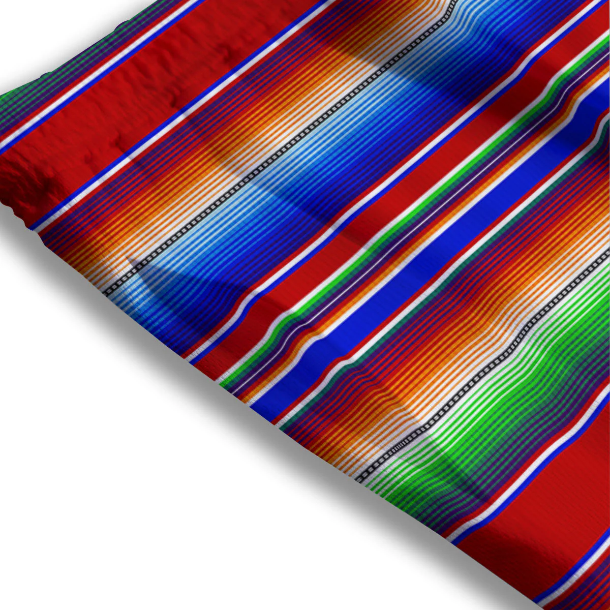 Blanket Stripe Ethnic Mexican Print Mesh Shorts - Image 3