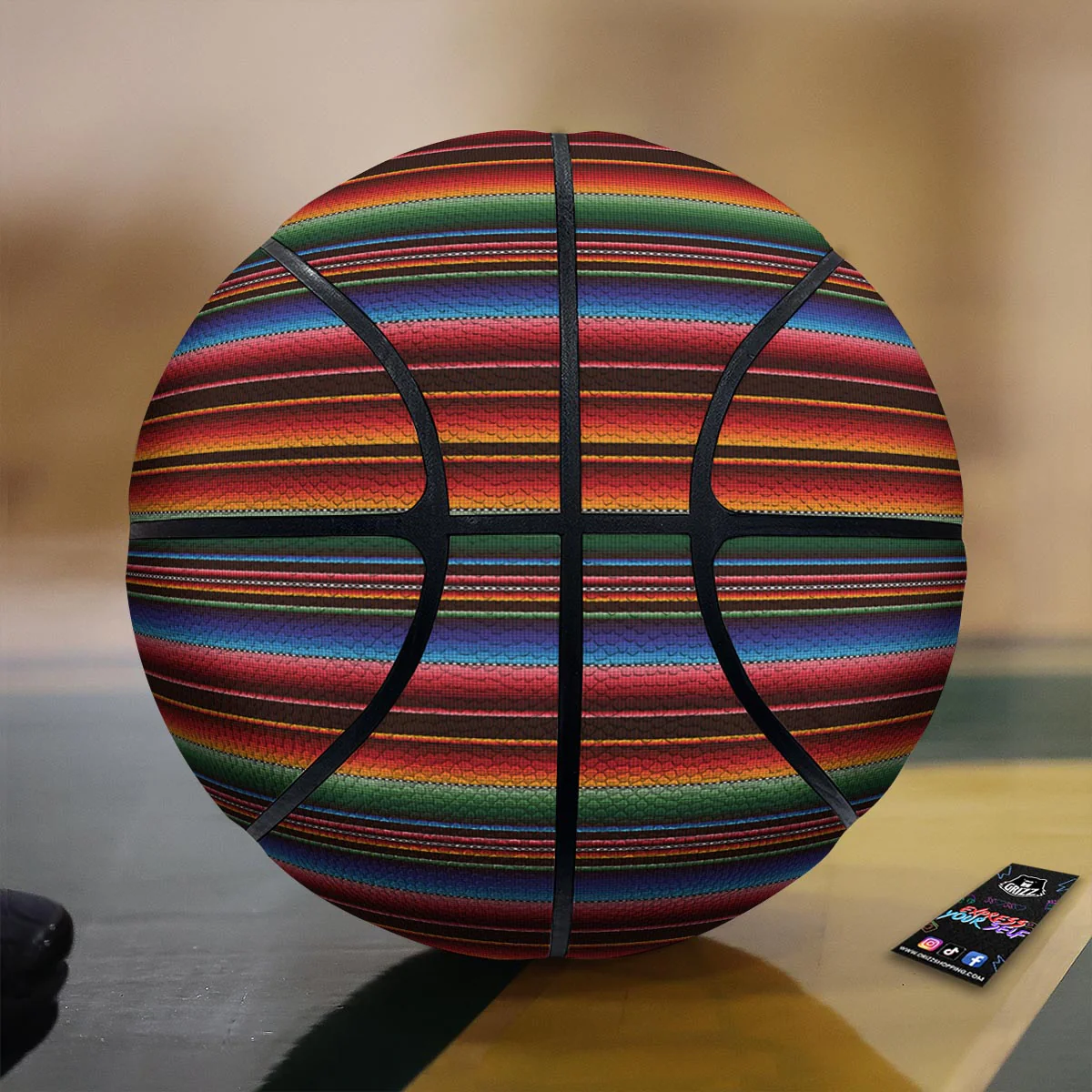 Blanket Stripe Tribal Mexican Print Basketball