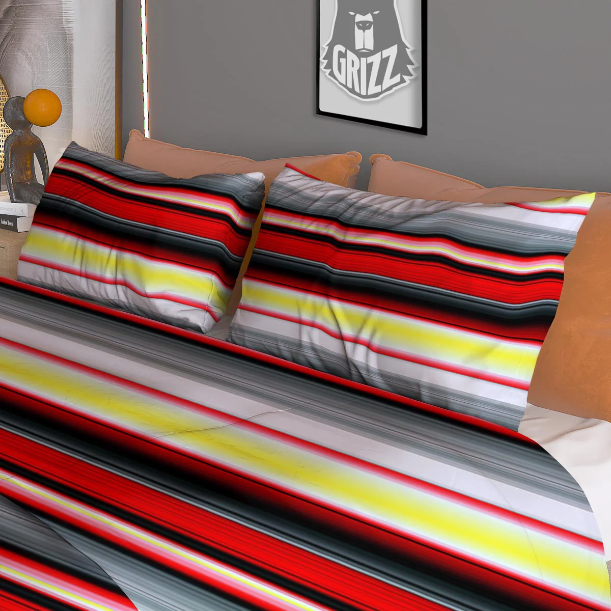 Blanket Stripe Tribal Serape Print Pattern Duvet Cover Bedding Set - Image 3