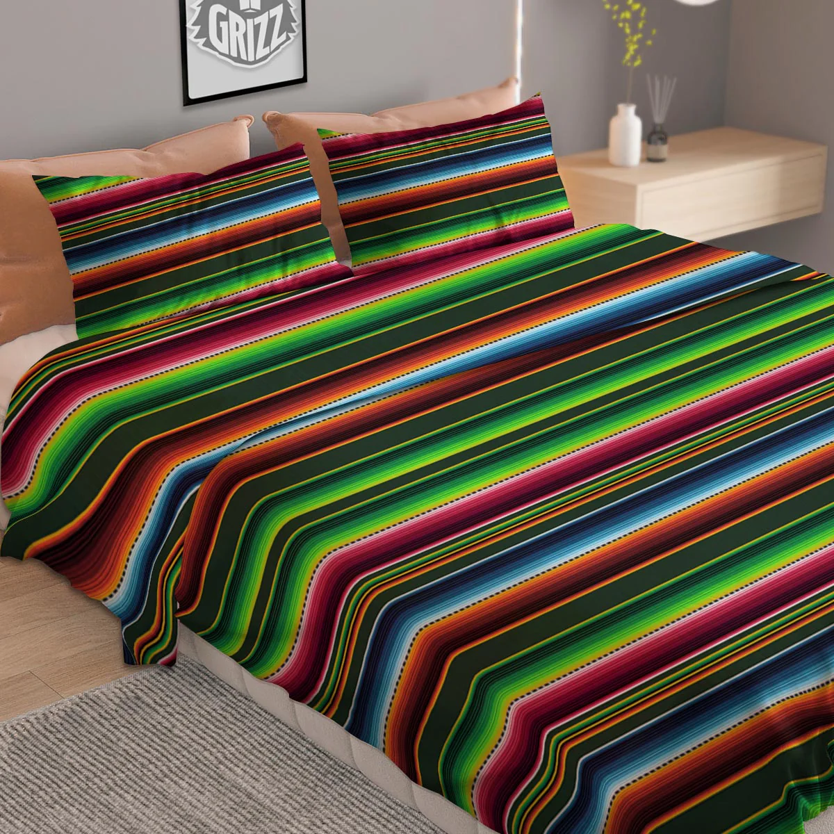 Blanket Tribal Mexican Print Pattern Duvet Cover Bedding Set - Image 2