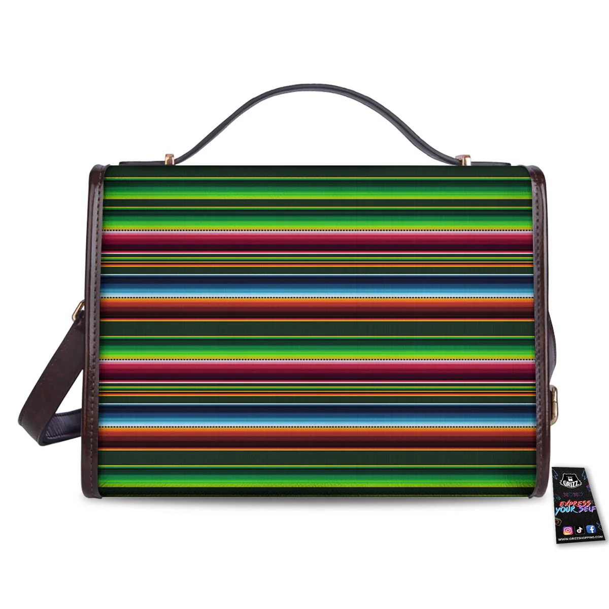 Blanket Tribal Mexican Print Pattern Women's Satchel Bag - Image 2