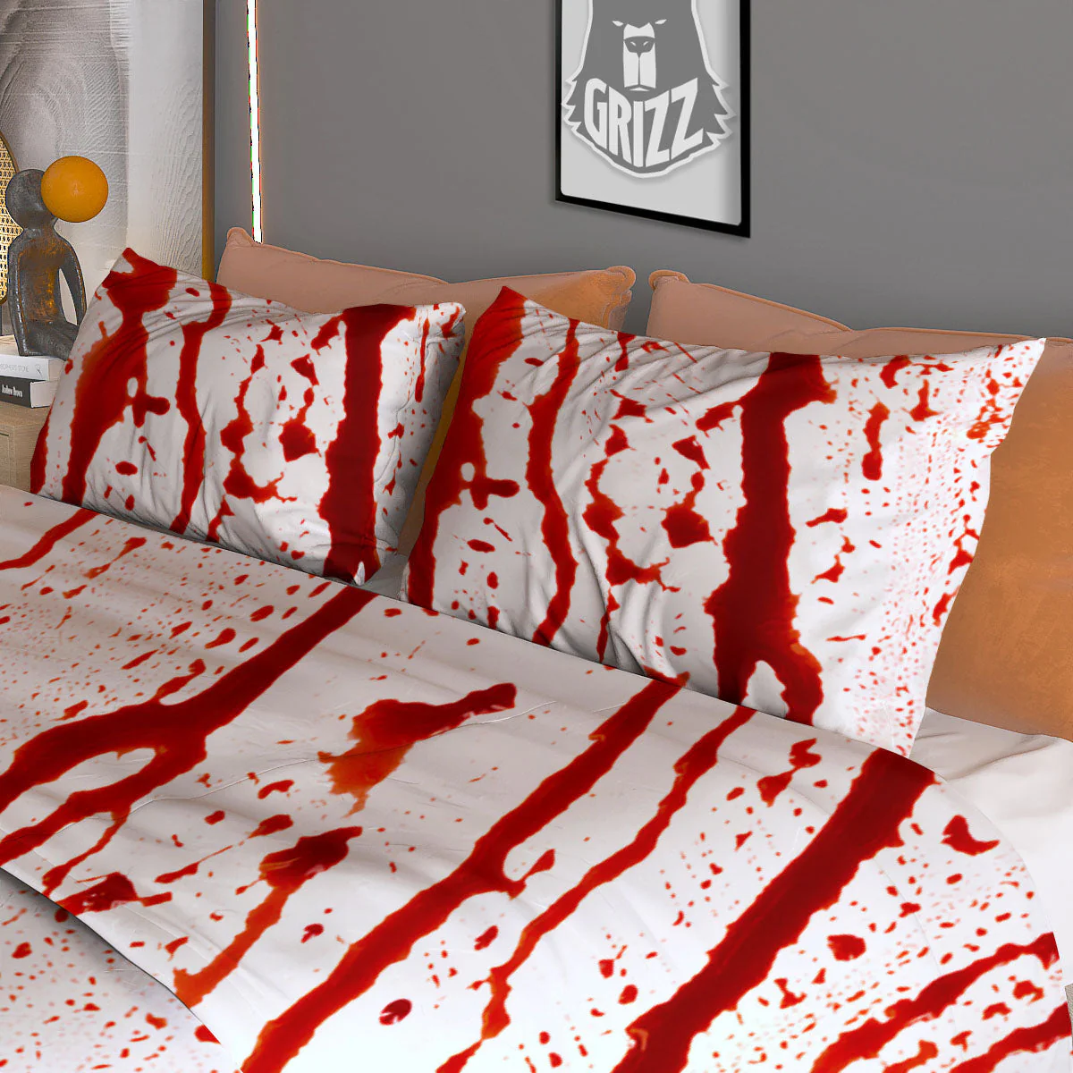 Blood Drip Print Duvet Cover Bedding Set - Image 3