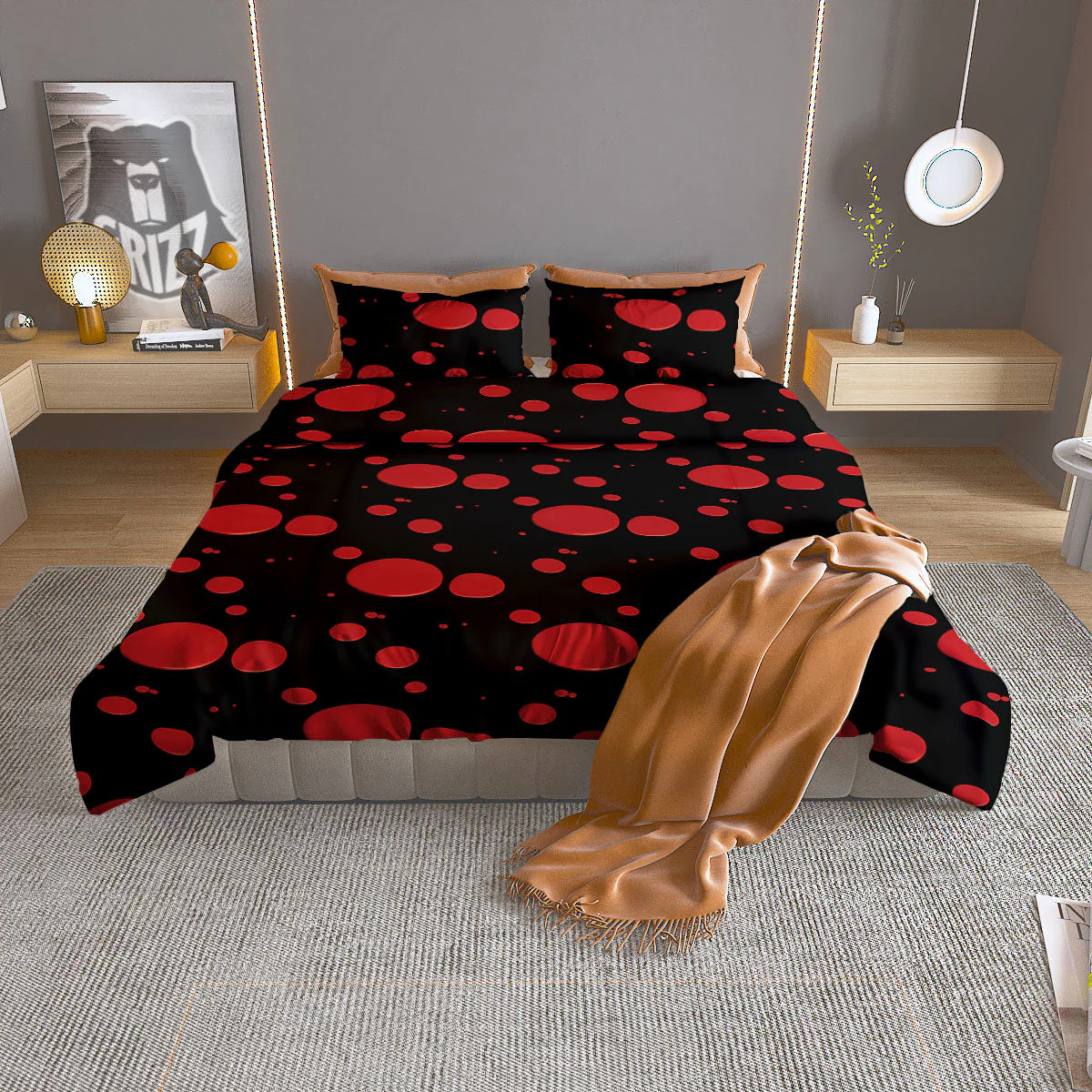 Blood Drop Red Print Pattern Duvet Cover Bedding Set